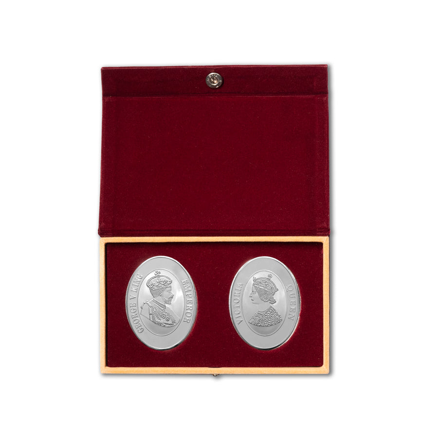 100g, Pair-King Queen Oval Coin 999 Pure Silver