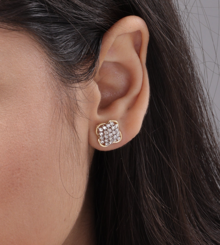 Gold Jaali Studs