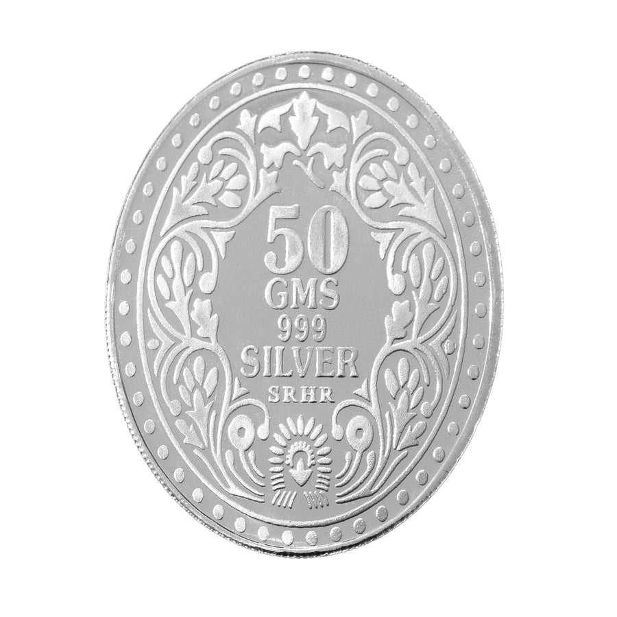 50g, King Oval Coin 999 Pure Silver