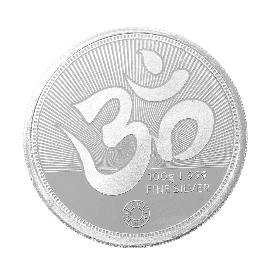 100g,Goddess Laxmi & Lord Ganesh 999 Pure Silver Coin