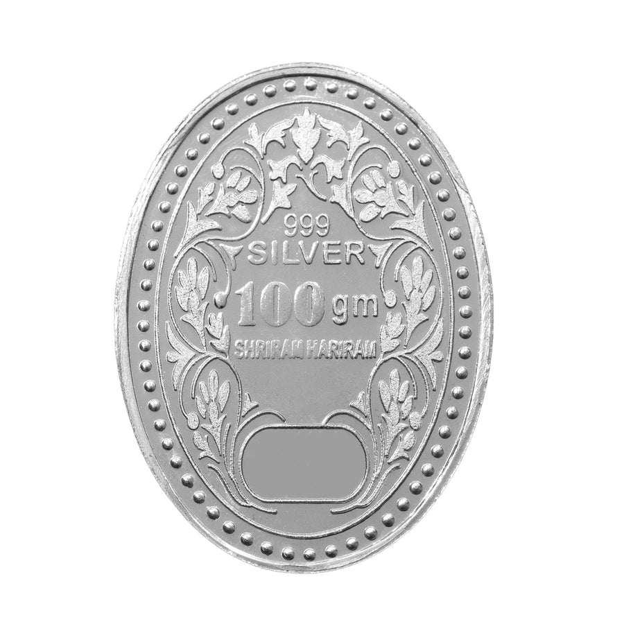 100g, King Oval Coin 999 Pure Silver