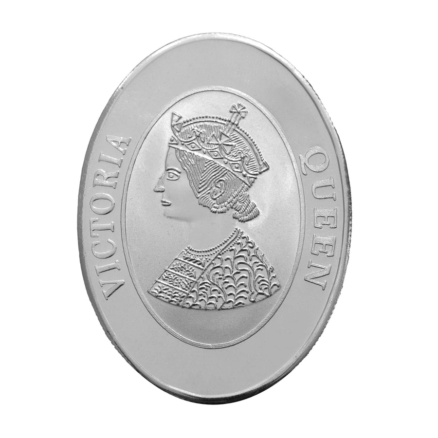 100g, Pair-King Queen Oval Coin 999 Pure Silver