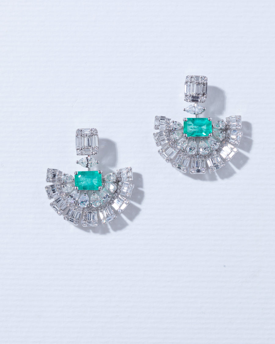 Diamond Emerald Earrings