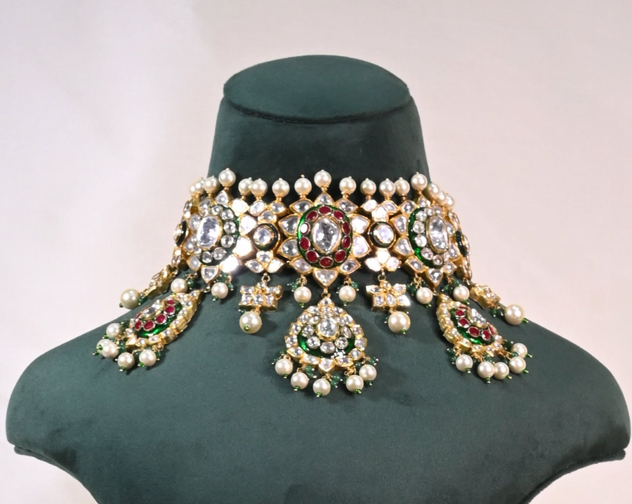 Meenakari Polki Choker