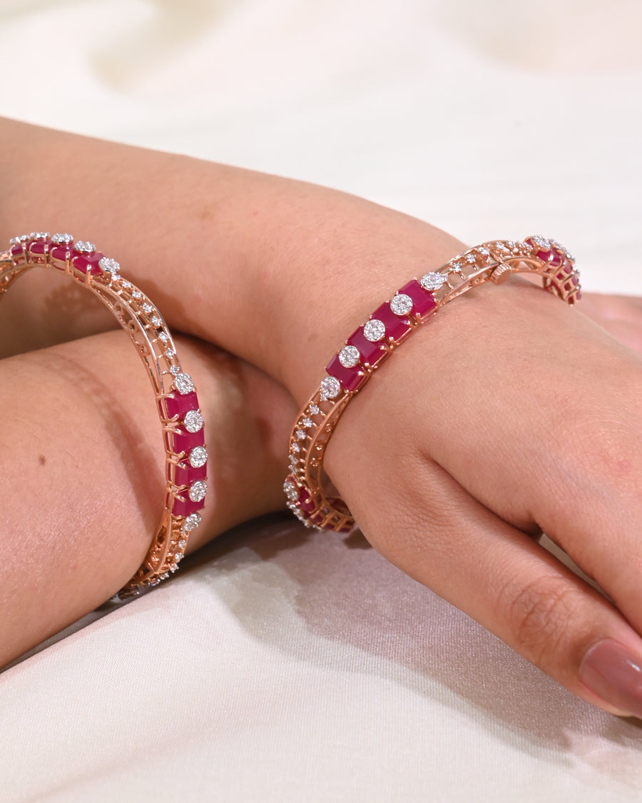 Rosette Diamond Bangles