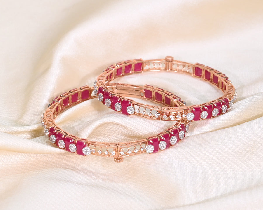 Rosette Diamond Bangles