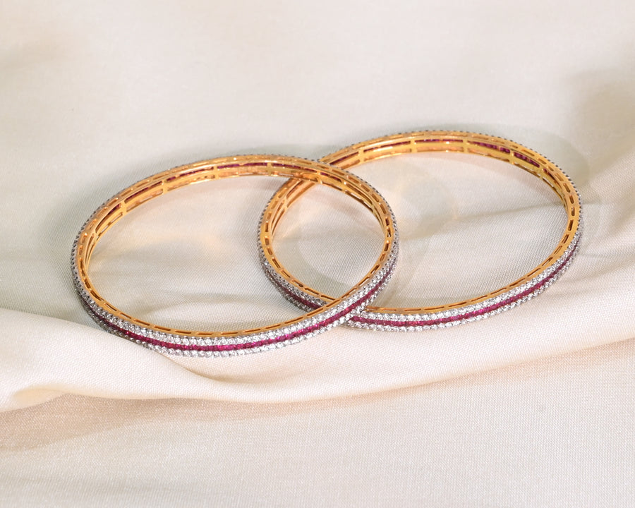 Diamond Ruby Bangles