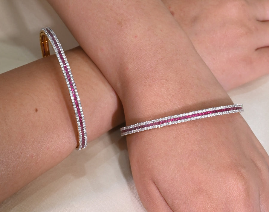 Diamond Ruby Bangles