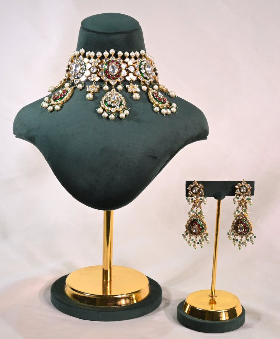 Meenakari Polki Choker